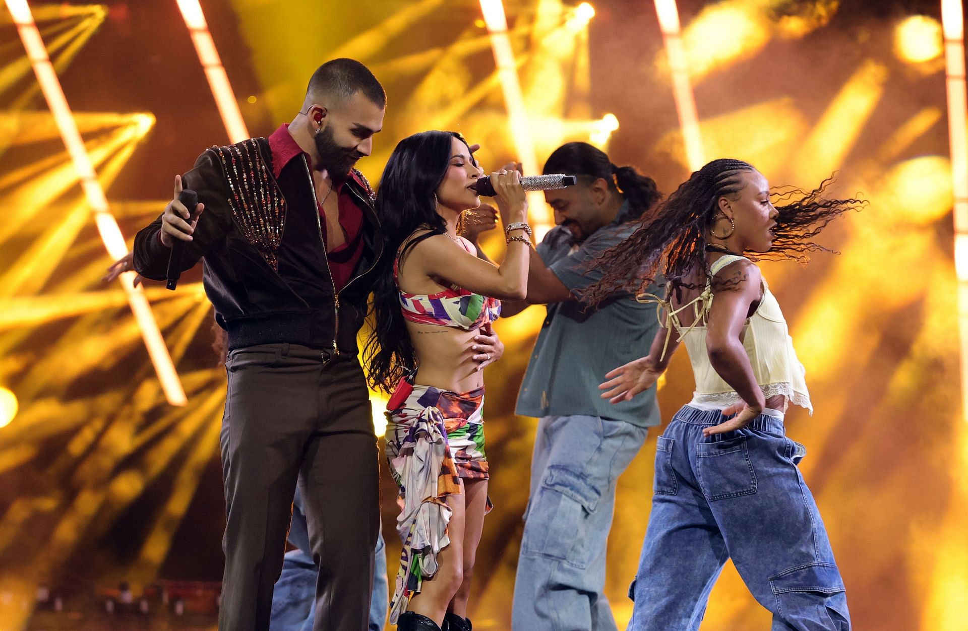 The duo at the 2025 American Music Awards (Image via Getty)